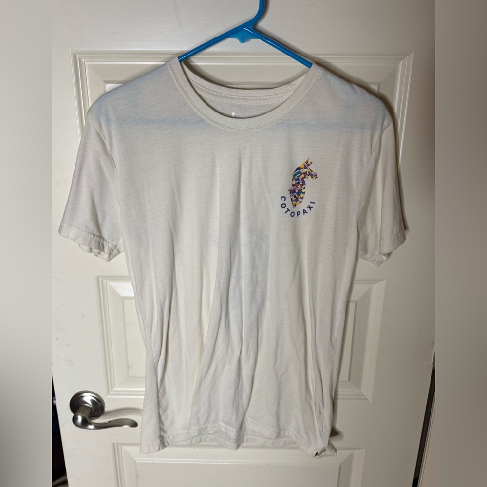 NWOT Cotopaxi Cream Short Sleeve Tee with Multicolor Logo